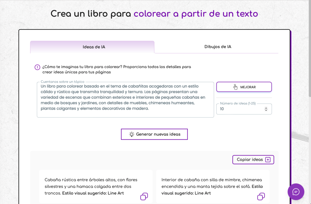 generador de prompts para paginas para colorear